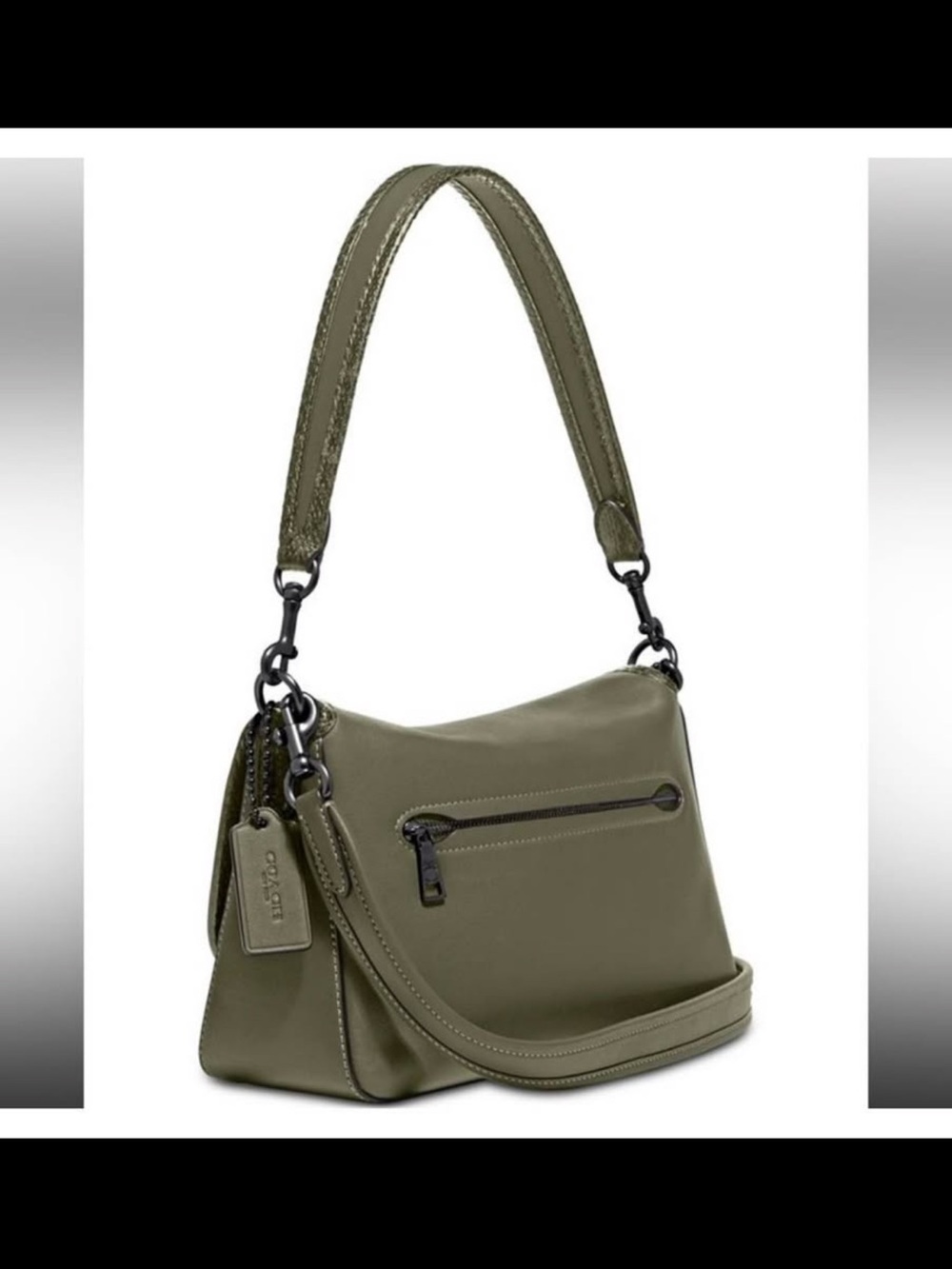 RARE Coach Soft Tabby green purse with snake detail - Picture 2 of 8
